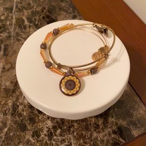 Gold Alex & Ani 2 Bangle Set